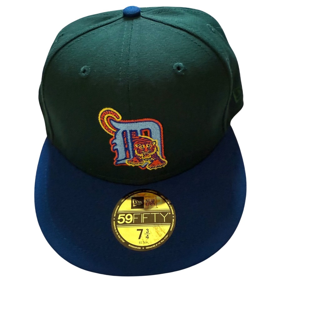 Detriot Tigers Hat Cap 59FIFTY Tinsel Fitted Green 2000 Patch MLB New Era NWT